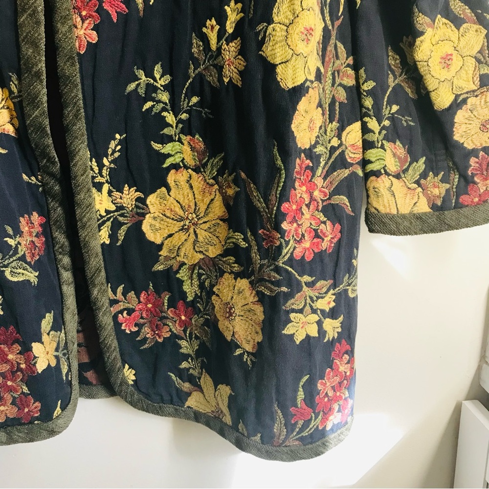 Vintage Vindago Design Floral Tapestry Reversible Art to Wear Kimono Jacket - Picture 9 of 12